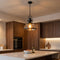 CrystalGlow | Elegant Black Adjustable Glass Pendant Light for Kitchen Island