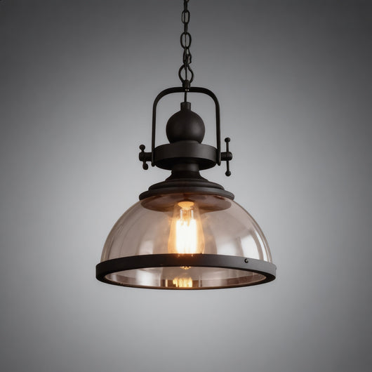 CrystalGlow | Elegant Black Adjustable Glass Pendant Light for Kitchen Island 4