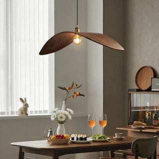CurveWood | Elegant Sculptural Wood Pendant Light for Kitchen and Dining Spaces