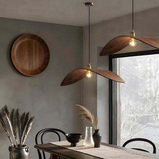 CurveWood | Elegant Sculptural Wood Pendant Light for Kitchen and Dining Spaces