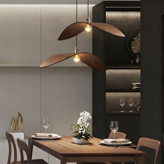 CurveWood | Elegant Sculptural Wood Pendant Light for Kitchen and Dining Spaces 2