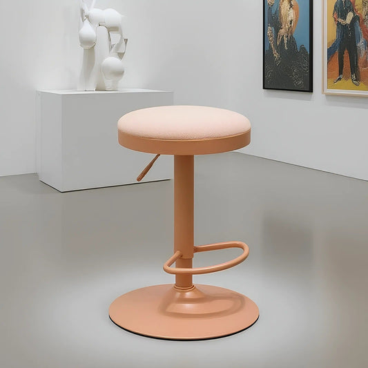 Cylindrical Bar Stool | Carbon Steel Frame | Height Adjustable & Swivel | Kitchen & Dining Room 0