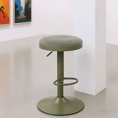 Cylindrical Bar Stool | Carbon Steel Frame | Height Adjustable & Swivel | Kitchen & Dining Room 10