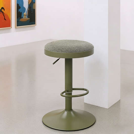 Cylindrical Bar Stool | Carbon Steel Frame | Height Adjustable & Swivel | Kitchen & Dining Room 10