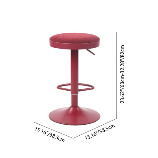 Cylindrical Bar Stool | Carbon Steel Frame | Height Adjustable & Swivel | Kitchen & Dining Room 3