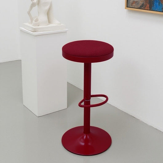 Cylindrical Bar Stool | Carbon Steel Frame | Height Adjustable & Swivel | Kitchen & Dining Room 9