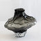Decorative Glass Vase - Sculpted Rippled Design, Smoky Gray - Elegant Centerpiece for Living Room & Dining Table
