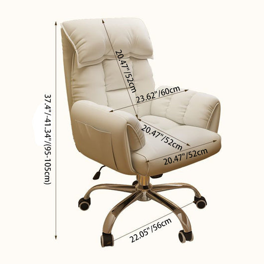 Desk Chair | Fabric & Stainless Steel | Adjustable Backrest & Swivel Base | Home Office 4