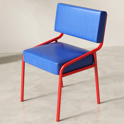Dining Chair with Oil-Waxed Leather Cushion and Carbon Steel Frame | Vintage Style for Dining Room 7