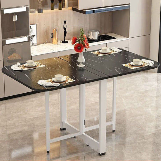 Dining Table Set - Modern Foldable MDF with Iron Base | Space-Saving Design for Dining Room or Kitchen 2