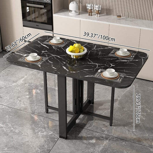 Dining Table Set - Modern Foldable MDF with Iron Base | Space-Saving Design for Dining Room or Kitchen 4