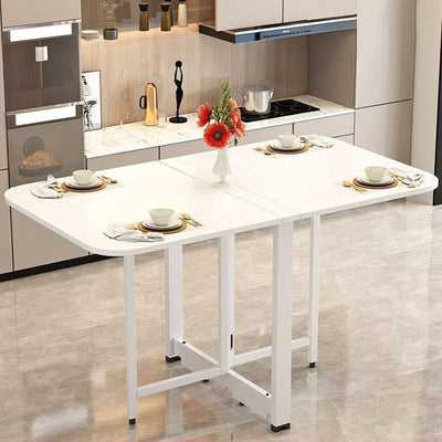 Dining Table Set - Modern Foldable MDF with Iron Base | Space-Saving Design for Dining Room or Kitchen 7