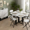 Dining Table Set - Modern Foldable MDF with Iron Base | Space-Saving Design for Dining Room or Kitchen