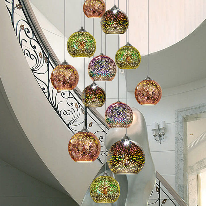 Dome Pendant Light | Colorful Glass Shade | Modern Design for Living Room 10