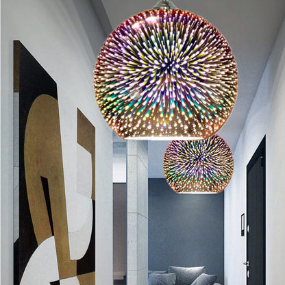 Dome Pendant Light | Colorful Glass Shade | Modern Design for Living Room 13