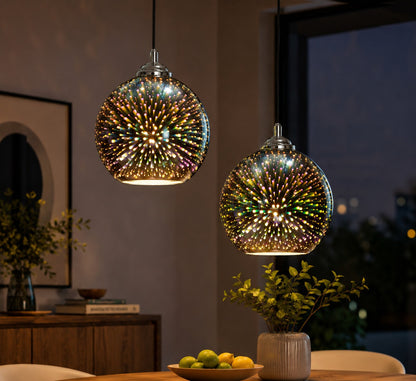 Dome Pendant Light | Colorful Glass Shade | Modern Design for Living Room 15