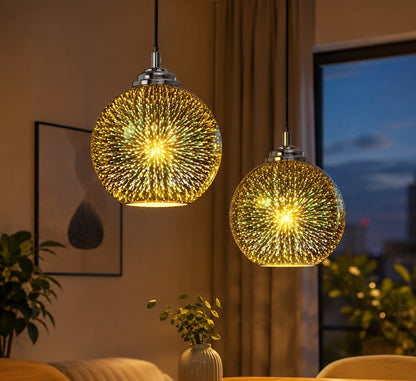 Dome Pendant Light | Colorful Glass Shade | Modern Design for Living Room 15