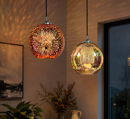 Dome Pendant Light | Colorful Glass Shade | Modern Design for Living Room 15