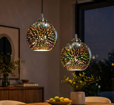 Dome Pendant Light | Colorful Glass Shade | Modern Design for Living Room 15