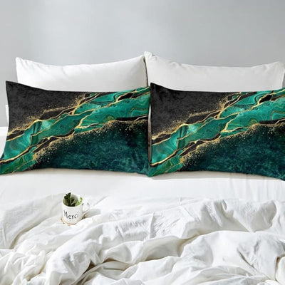 Duvet Cover Queen Set | Luxurious Golden Marble Microfiber | Soft & Stylish | Bedroom Decor 2