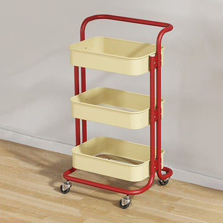End Table | Carbon Steel | 3-Tier Storage | Rolling Cart | Living Room