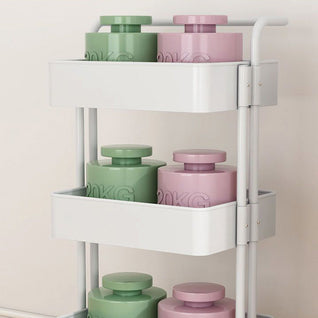 End Table | Carbon Steel | 3-Tier Storage | Rolling Cart | Living Room