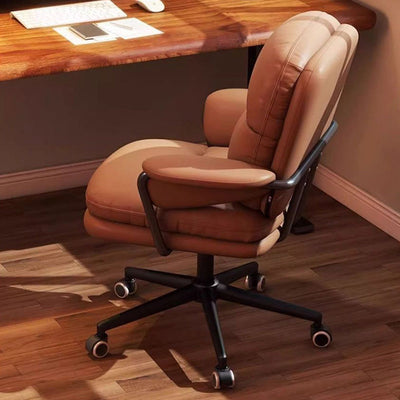 Ergonomic Desk Chair | Faux Leather Upholstered with Height Adjustment & Swivel Functionality | Home Office 10