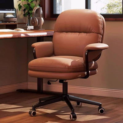 Ergonomic Desk Chair | Faux Leather Upholstered with Height Adjustment & Swivel Functionality | Home Office 1