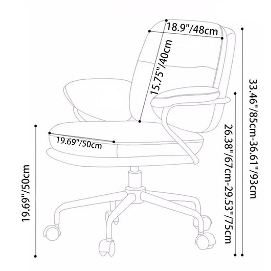 Ergonomic Desk Chair | Faux Leather Upholstered with Height Adjustment & Swivel Functionality | Home Office 3
