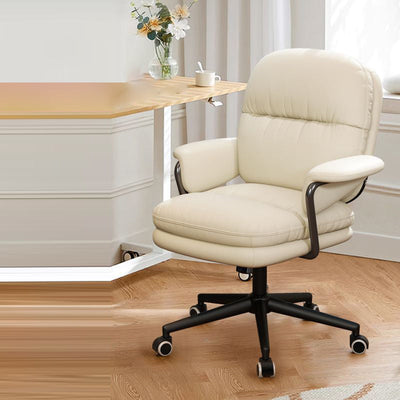 Ergonomic Desk Chair | Faux Leather Upholstered with Height Adjustment & Swivel Functionality | Home Office 6