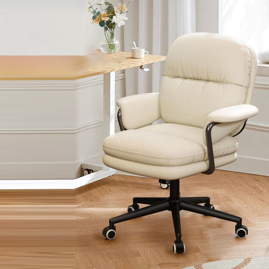 Ergonomic Desk Chair | Faux Leather Upholstered with Height Adjustment & Swivel Functionality | Home Office 6