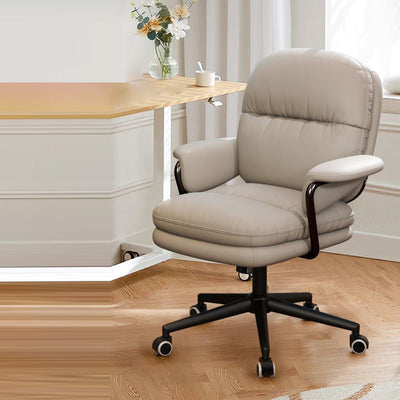Ergonomic Desk Chair | Faux Leather Upholstered with Height Adjustment & Swivel Functionality | Home Office 7