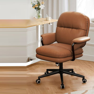 Ergonomic Desk Chair | Faux Leather Upholstered with Height Adjustment & Swivel Functionality | Home Office 8