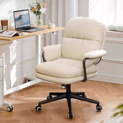 Ergonomic Desk Chair | Faux Leather Upholstered with Height Adjustment & Swivel Functionality | Home Office 9