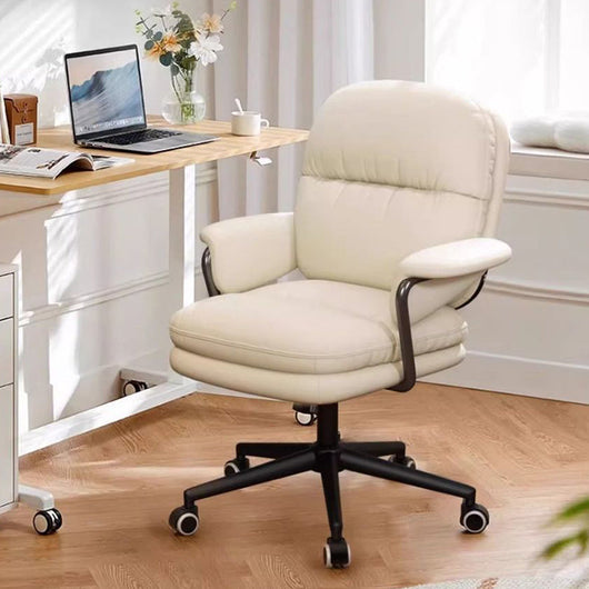 Ergonomic Desk Chair | Faux Leather Upholstered with Height Adjustment & Swivel Functionality | Home Office 9