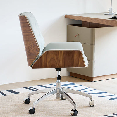 Ergonomic Desk Chair | Genuine Leather & Microfiber | Swivel & Adjustable Height | Home Office & Study 4