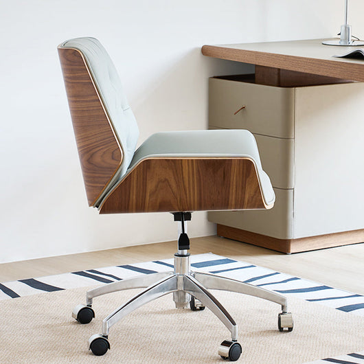 Ergonomic Desk Chair | Genuine Leather & Microfiber | Swivel & Adjustable Height | Home Office & Study 4