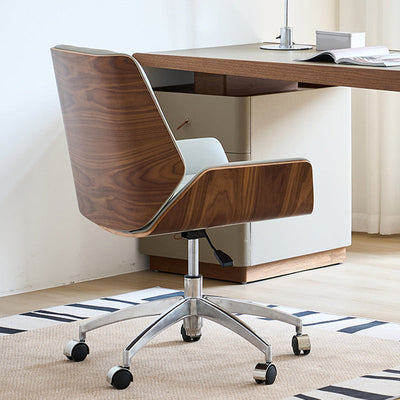 Ergonomic Desk Chair | Genuine Leather & Microfiber | Swivel & Adjustable Height | Home Office & Study 5