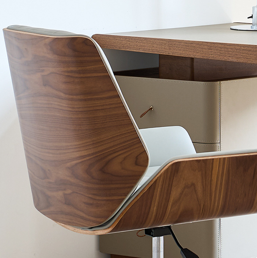Ergonomic Desk Chair | Genuine Leather & Microfiber | Swivel & Adjustable Height | Home Office & Study 9