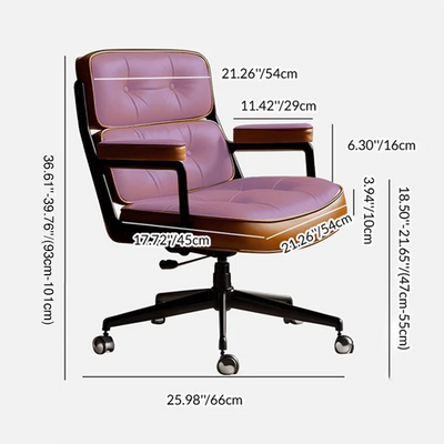 Ergonomic Desk Chair | Leather Upholstery | Adjustable Height & Swivel | Home Office 4