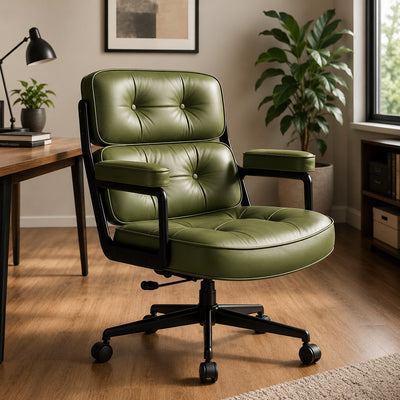 Ergonomic Desk Chair | Leather Upholstery | Adjustable Height & Swivel | Home Office 8