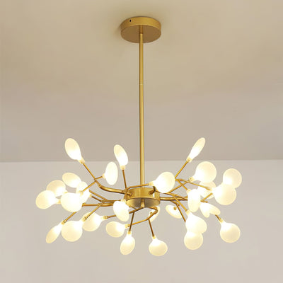 FireflyAura | Modern Gold Chandelier with Dimmable Acrylic Leaves 0