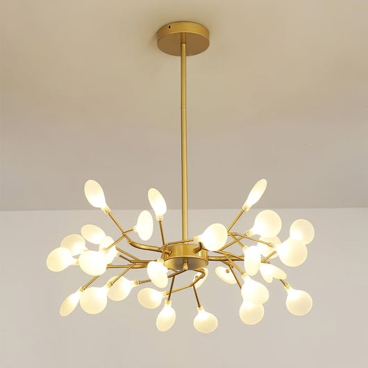 FireflyAura | Modern Gold Chandelier with Dimmable Acrylic Leaves 0