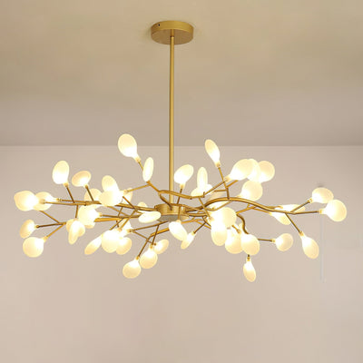 FireflyAura | Modern Gold Chandelier with Dimmable Acrylic Leaves 10