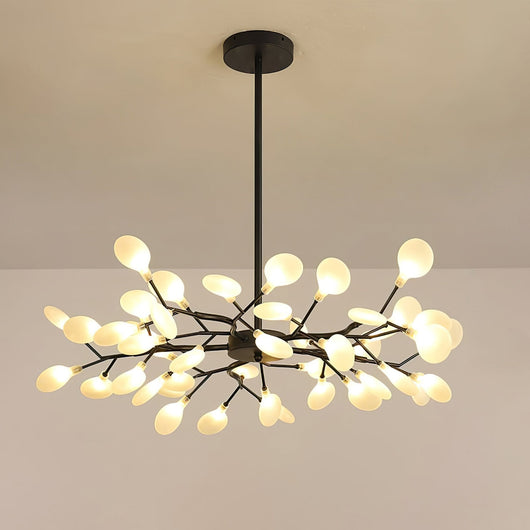 FireflyAura | Modern Gold Chandelier with Dimmable Acrylic Leaves 13