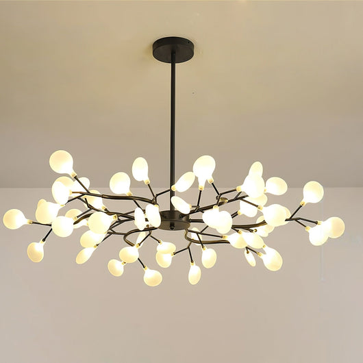 FireflyAura | Modern Gold Chandelier with Dimmable Acrylic Leaves 14