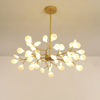FireflyAura | Modern Gold Chandelier with Dimmable Acrylic Leaves 15