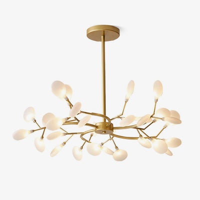 FireflyAura | Modern Gold Chandelier with Dimmable Acrylic Leaves 1