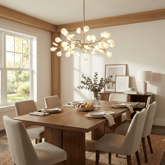 FireflyAura | Modern Gold Chandelier with Dimmable Acrylic Leaves 2