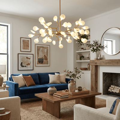 FireflyAura | Modern Gold Chandelier with Dimmable Acrylic Leaves 8